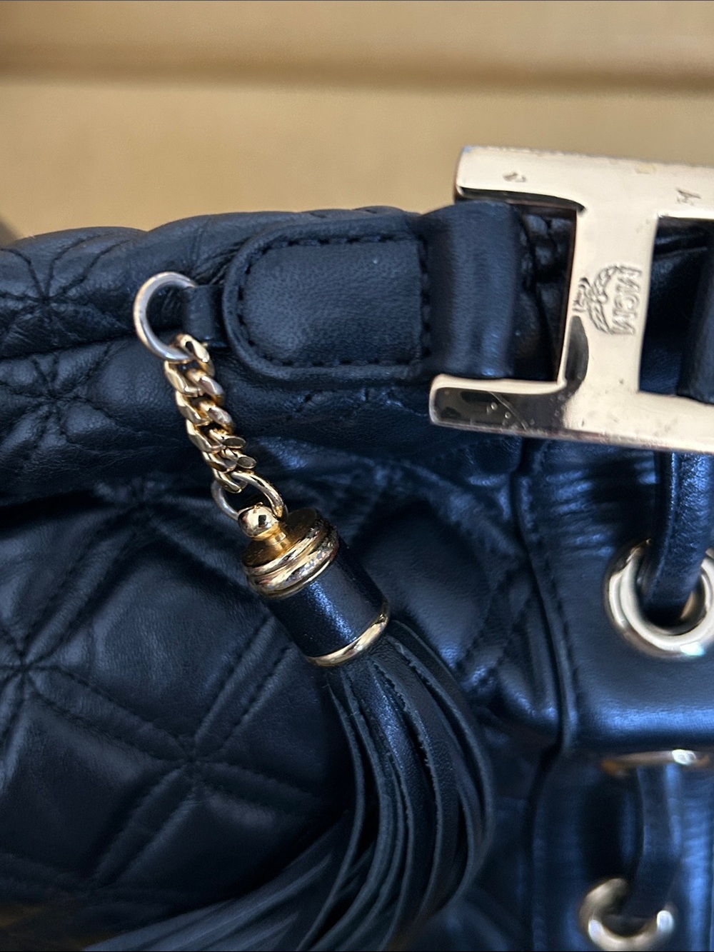 MCM Women’s Quilted Leather Bucket Bag - Picture 12 of 16